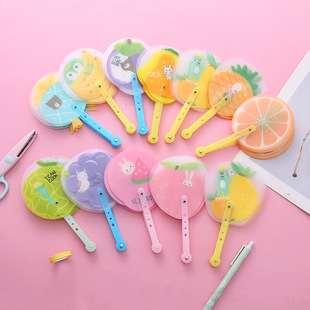 Cartoon fruit folding fan wholesale reward primary school prize gift seven fold fan creative aromatic folding
