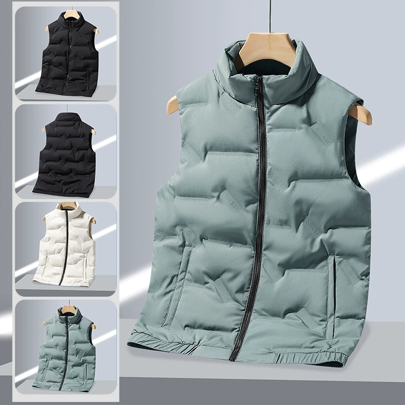 Пуховый осенне-зимний модный жилет для мужчин среднего и молодого возраста, теплый повседневный жилет, спортивная куртка без рукавов, жилет