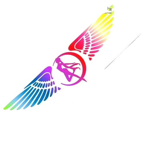 Car body reflective sticker random decal LOGO seven-color radiant angel wings logo sticker exclusive car emblem