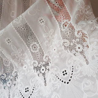 蕾丝绣花布镂空满幅花边女装童装面料新款wholesale lace fabric