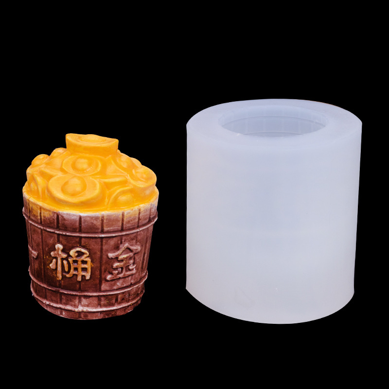 Cubo de oro lingote cornucopia modelado silicona molde fondant accesorios yeso aromaterapia vela