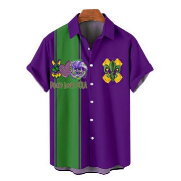 2024 hombres europeos y americanos transfronterizos venta caliente nueva camisa de manga corta de gran tamaño impresión 3D bolsillo hawaiano ropa casual para hombres