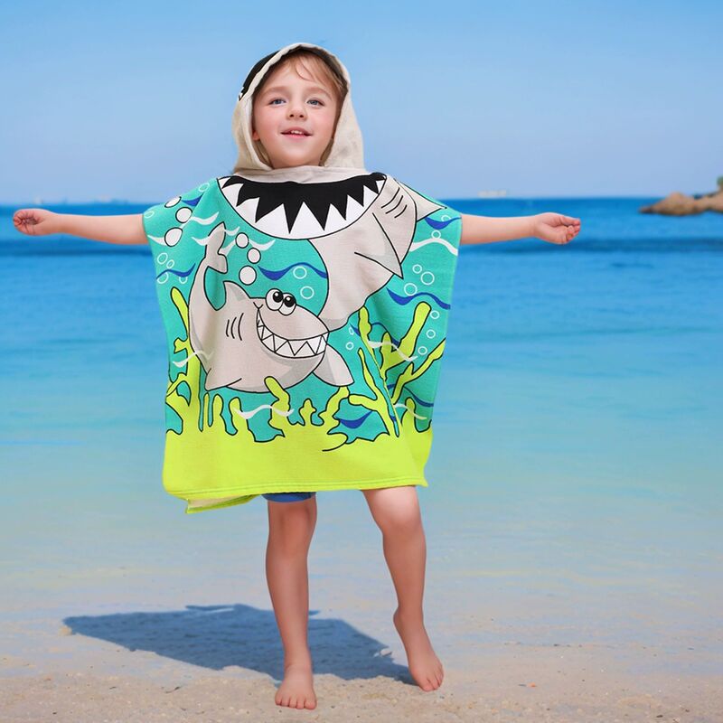 Children's Bath Towel Cape Microfiber Kids Hooded Poncho Bathrobe Cartoon Print Wearable Wholesale Absorbent Quick-Drying Children's Bath Towel Cape Microfiber Kids Hooded Poncho Bathrobe Cartoon Print Wearable Wholesale Absorbent Quick-Drying