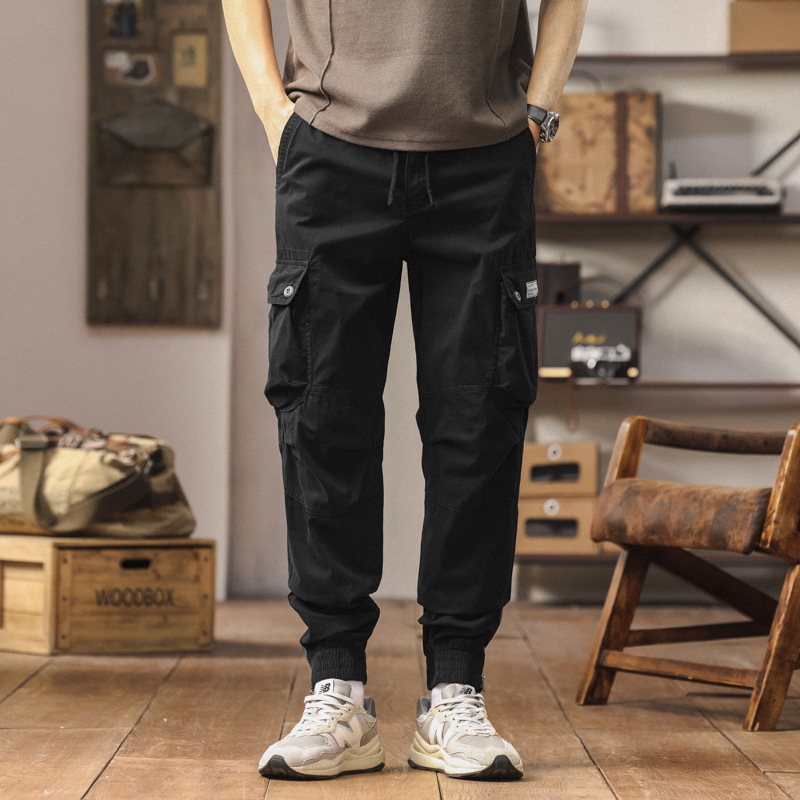 クロスボーダー卸売メンズ夏アメリカンレトロ作業服レギンスマルチバッグ耐摩耗性洗えるルーズカジュアルアウターパンツ|undefined