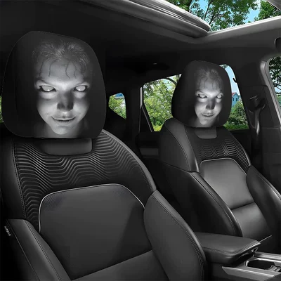 Amazon's best-selling portrait-printed car headrest cover, universal neck pillow cover for the car, can be customized with labels and shipped according to your design