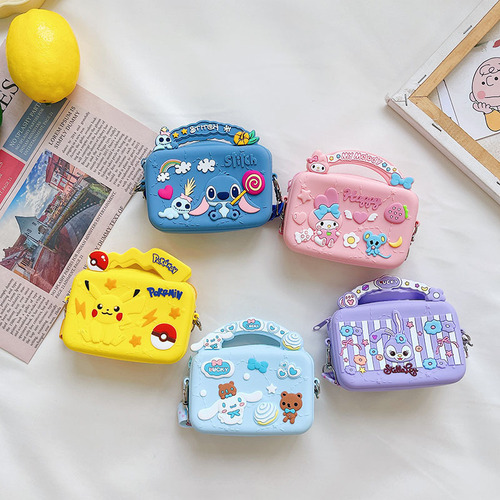Wholesale Stellar Children's Handbag Stitch Cartoon Silicone Bag Melody Crossbody Small Bag Trendy Accessories