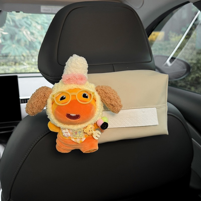 Car-mounted tissue box, hanging tissue bag for car, headrest tissue box for car, front and rear row decoration, authentic Lulu cute