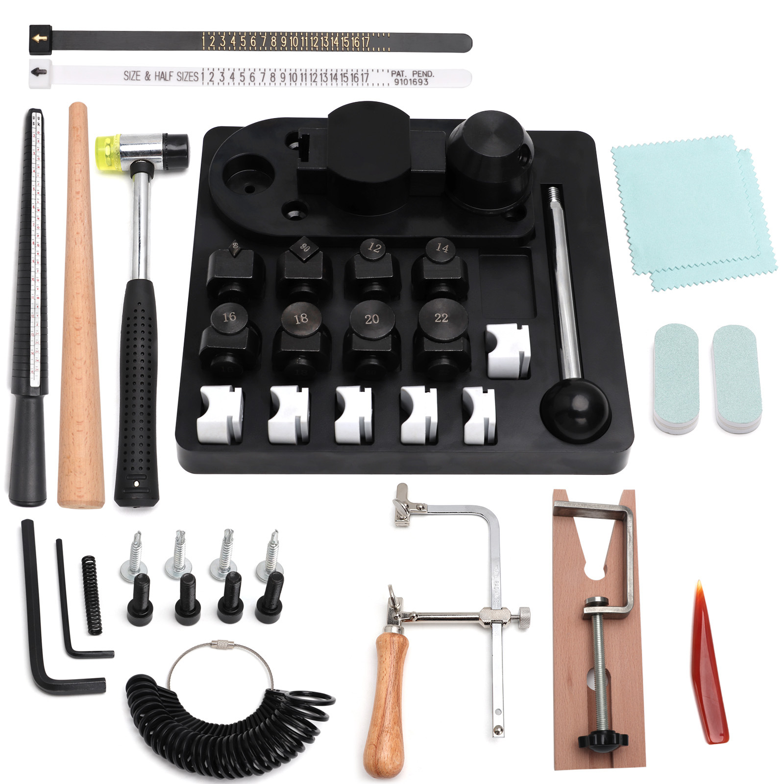 Pequeño doblador de anillo manual, oro, plata, cobre, presión, plano redondo, cirugía plástica, anillo de barra de dedo, cinturón de medición, juego de herramientas de oro