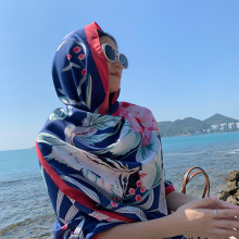 民族风印花丝巾女海边旅游防晒纱巾空调保暖围巾百搭长款披肩