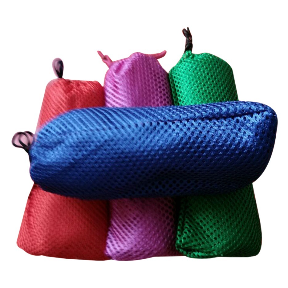 Fuhua fabricantes suministro de hielo seda malla hamaca al aire libre transpirable malla pequeña tela de seda de hielo bolsa pequeña hamaca de seda