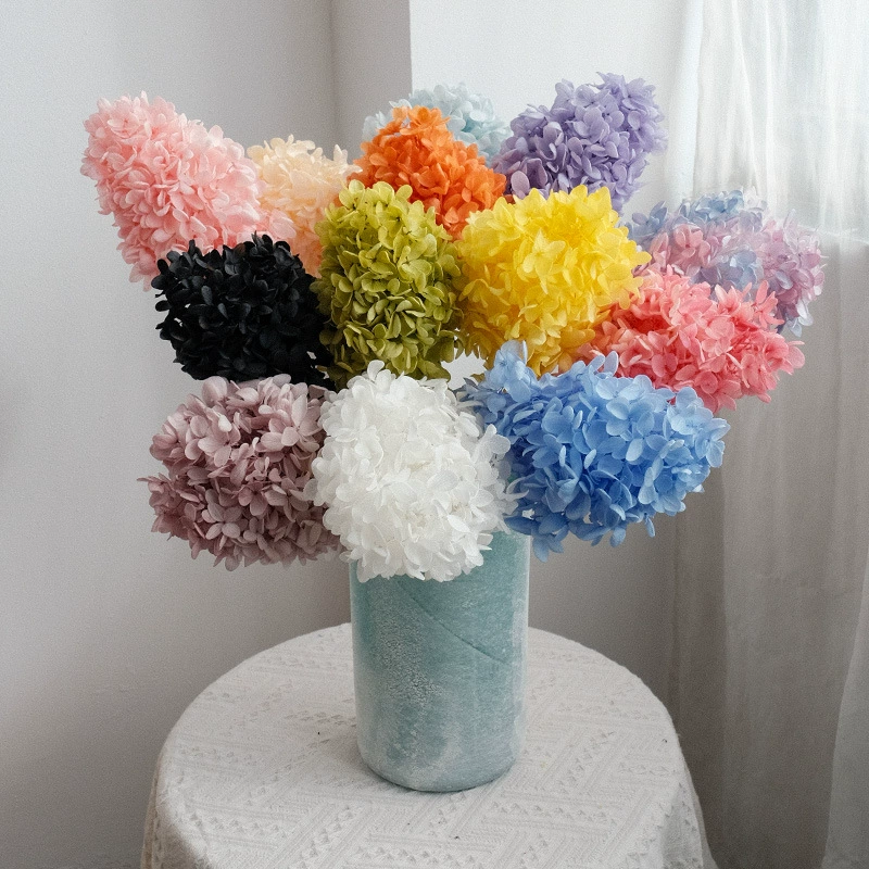 Wholesale hydrangea preserved flower hydrangea wooden hydrangea dried flower bouquet handmade DIY materials wedding decoration
