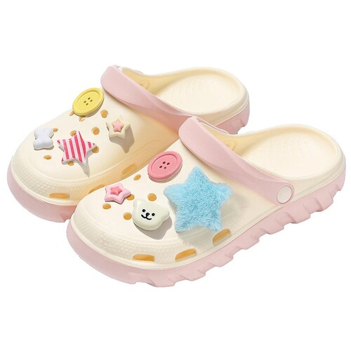 Hole shoes, men's sandals, sandals, toads, breathable couples beach shoes, platform soles, fashionable, anti-slip and cute wading women's sandals