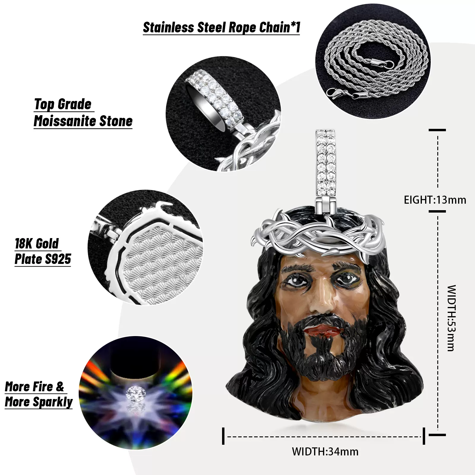 跨进饰品欧美风个性镶嵌滴油吊坠酷潮牌铜复古风嘻哈天使项链批发