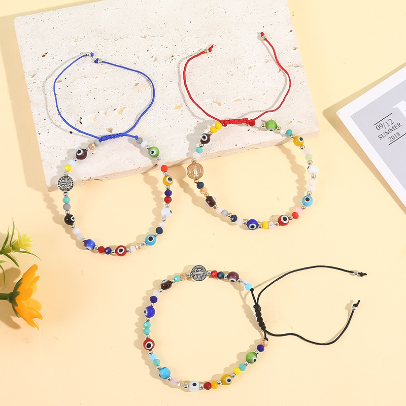 Amazon New Hand-woven Beaded Bracelet Glazed Devil Evil Eye Virgin Rice Beads Drawstring Hand Rope Amazon New Hand-woven Beaded Bracelet Glazed Devil Evil Eye Virgin Rice Beads Drawstring Hand Rope