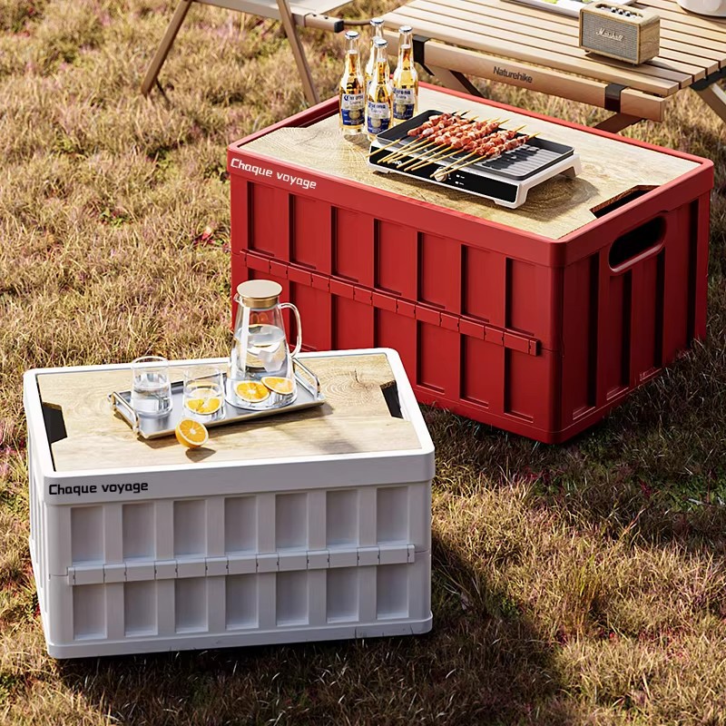Caja de almacenamiento de camping al aire libre de gran capacidad Caja de almacenamiento de respaldo de automóviles Caja de picnic Caja de acabado plegable multifuncional