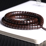 正宗印尼老料原生态椰蒂直切药片108颗珠手工高抛棕色文玩佛珠手