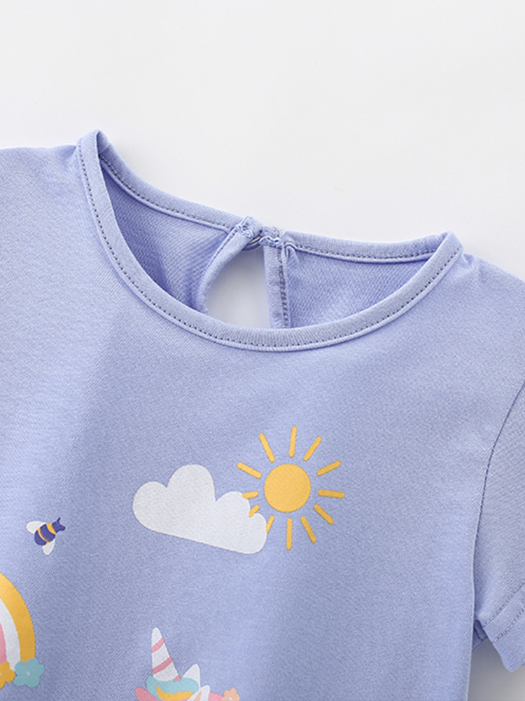 Malwee camiseta de verano de mangas cortas Europa y los Estados Unidos camiseta de cuello redondo para niños lindos camiseta de chicas camiseta de chicas