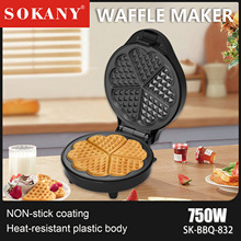 外贸跨境出口家用多功能早餐机双面华夫饼机烘培三明治机厂家批发