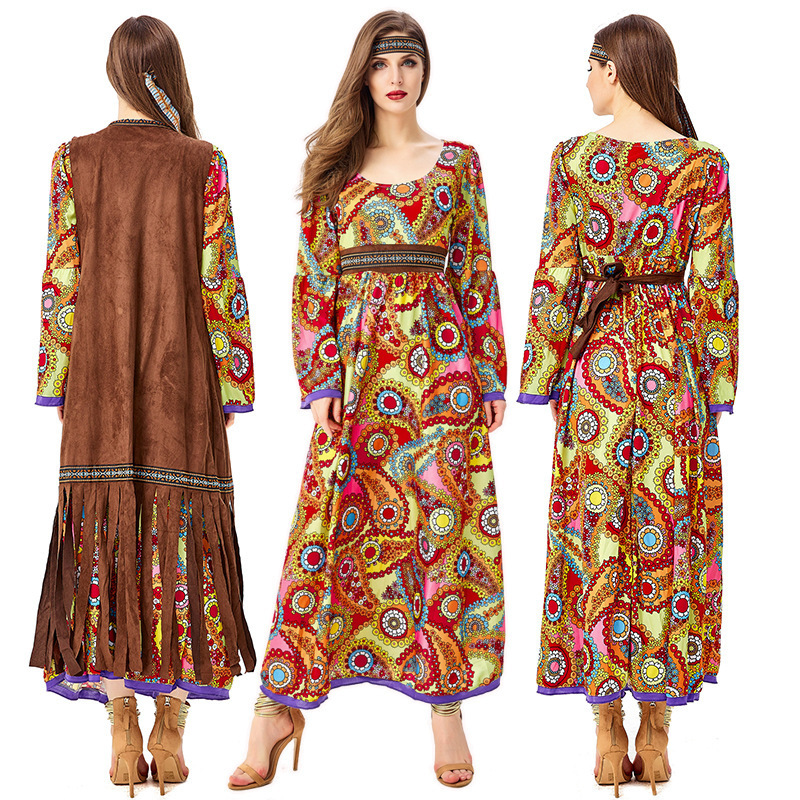 70S Retro Disco Hippie Costume Hippie Costume Character Costume Primitive Tribal Goddess