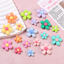 卡通亮面彩色花朵创意手工diy奶油胶树脂配饰小配件饰品材料批发