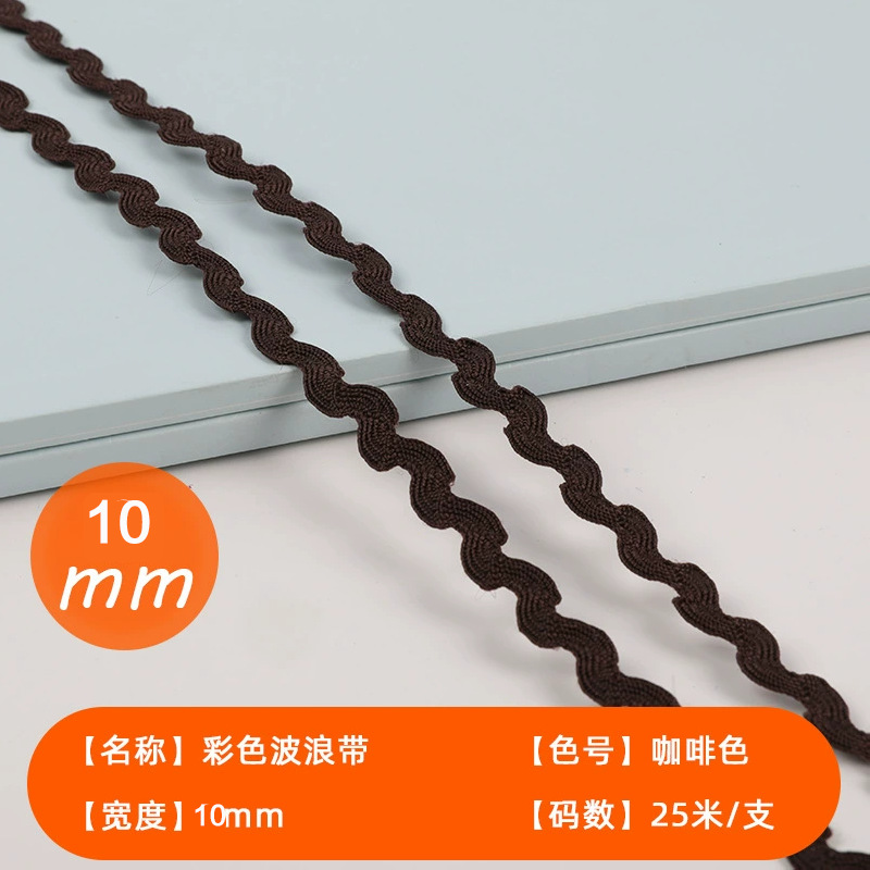 Spot venta directa 10mm color marinero borde curvo onda línea curva correas marinero S cinturón encaje