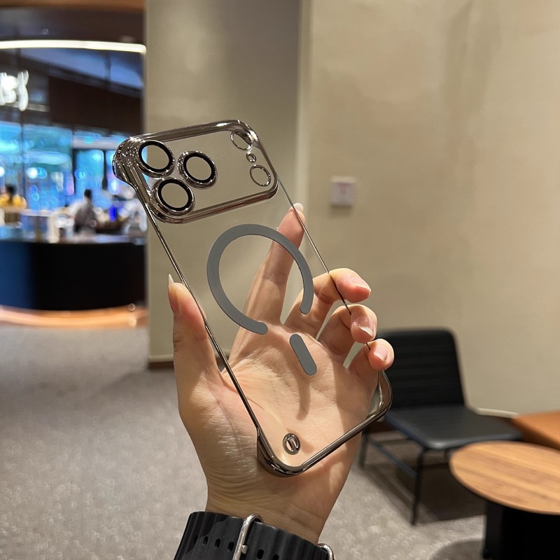 适用iPhone17PROMAX手机壳电镀无边框磁吸苹果17防摔16高级感全包|undefined
