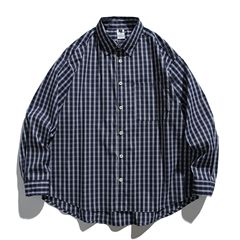 日系cityboy廓形格子工装衬衫男女宽松工装衬衣情侣休闲外套潮