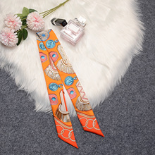 真丝 丝巾女百搭时尚老爷车装饰桑蚕丝发带飘带丝带法式复古ins风