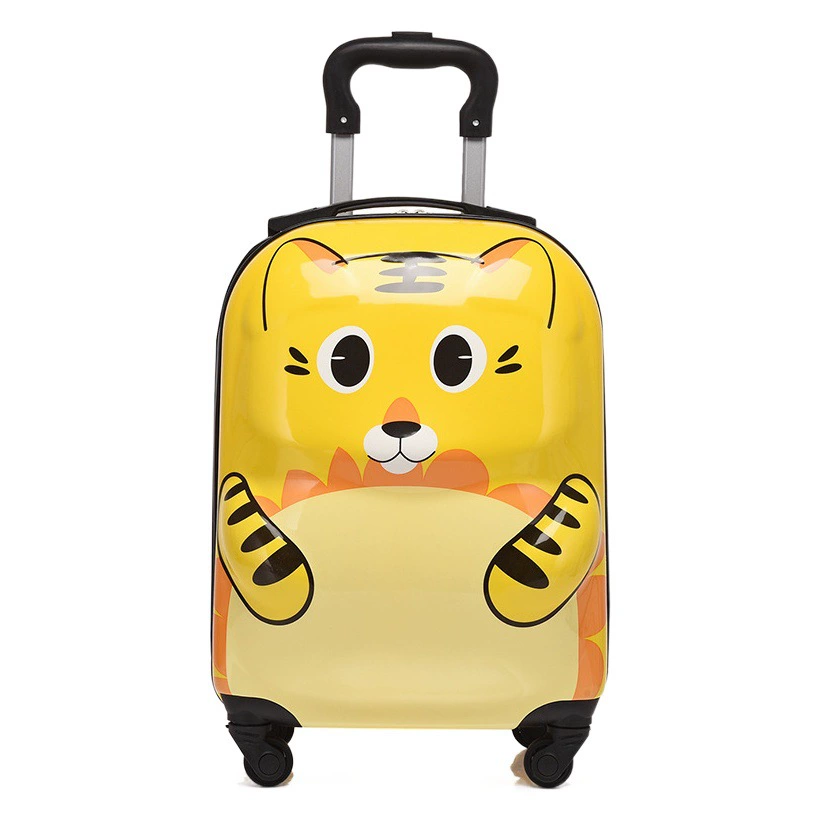 Мультяшный Детский чемодан на колесиках 3D милые животные, студенческий багаж, 18-дюймовый Универсальный чемодан на колесах для печати