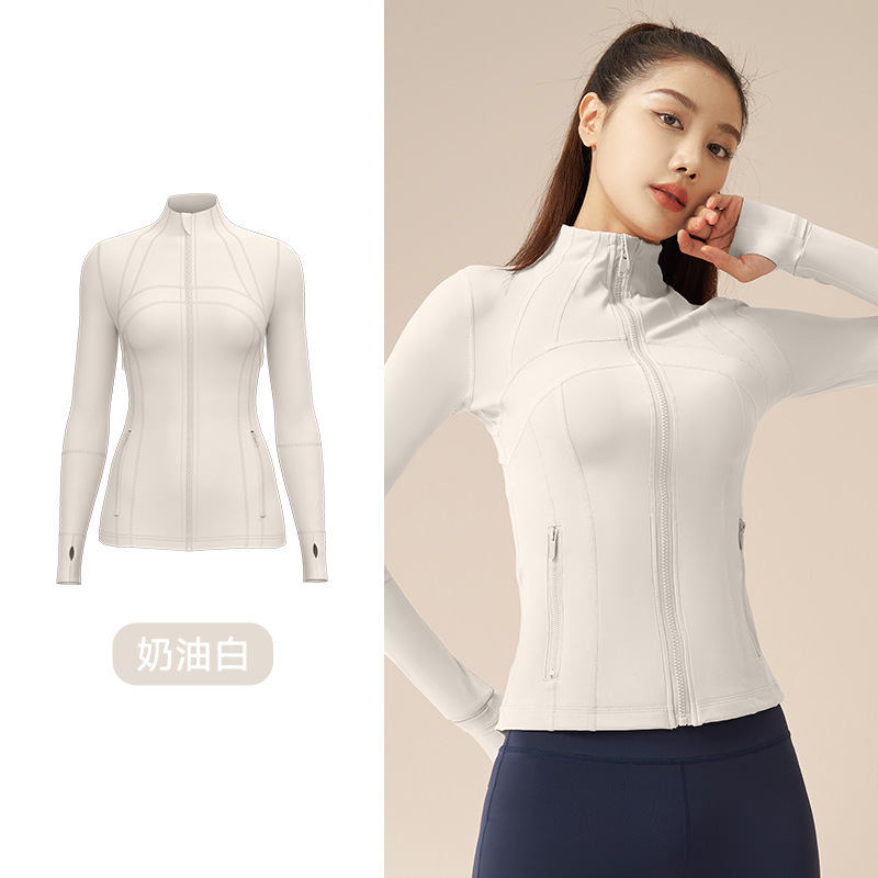 やせているIuIu春秋deflneと同じタイプのフィットネス通気性弾力ポケットランニング運動ヨガ服コート|undefined