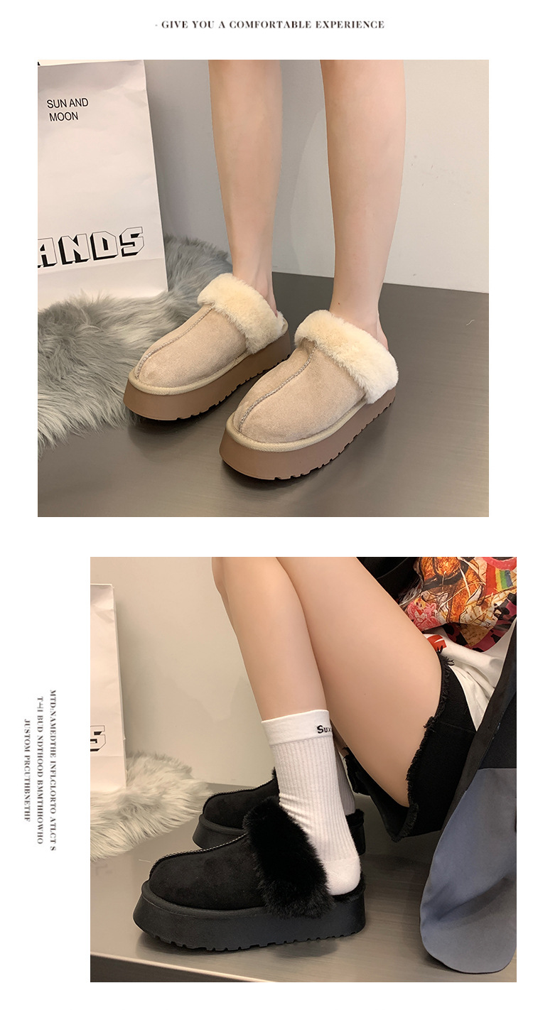 Pantofole pelose Baotou da donna da indossare fuori autunno e inverno nuovo stile celebrità di Internet muffin suola spessa più scarpe di cotone pigro calde di velluto_voghion.com