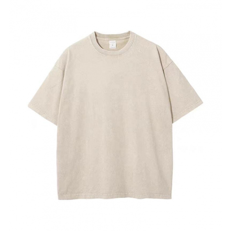 Sentido del diseño verano lavado y desgastado camiseta de manga corta para hombres ins marca de moda suelta camiseta de media manga de algodón retro americano