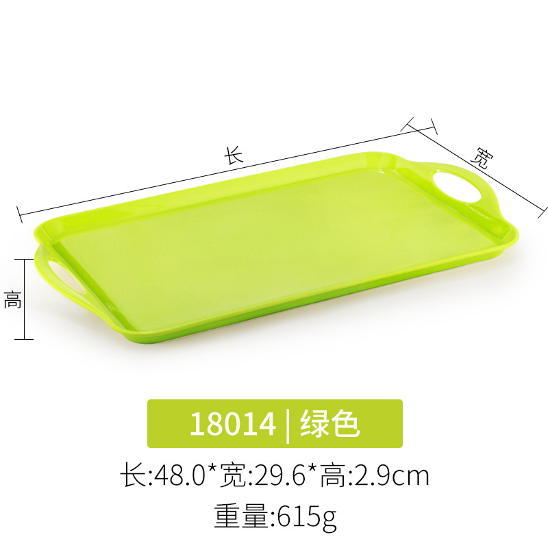 Super grueso A5 bandeja de melamina comercial rectangular con mango plato de comedor de jardín de infantes de plástico pan de exhibición plato de doble oreja