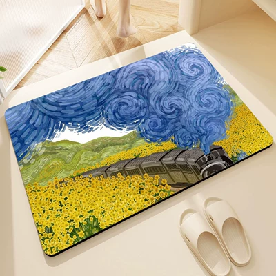 Avtomobil döşəmə paspasları — Wear-Resistant Diatom Mud Floor Mat - train-sunflower-4060cm-upgraded-version-of-diatom-mud