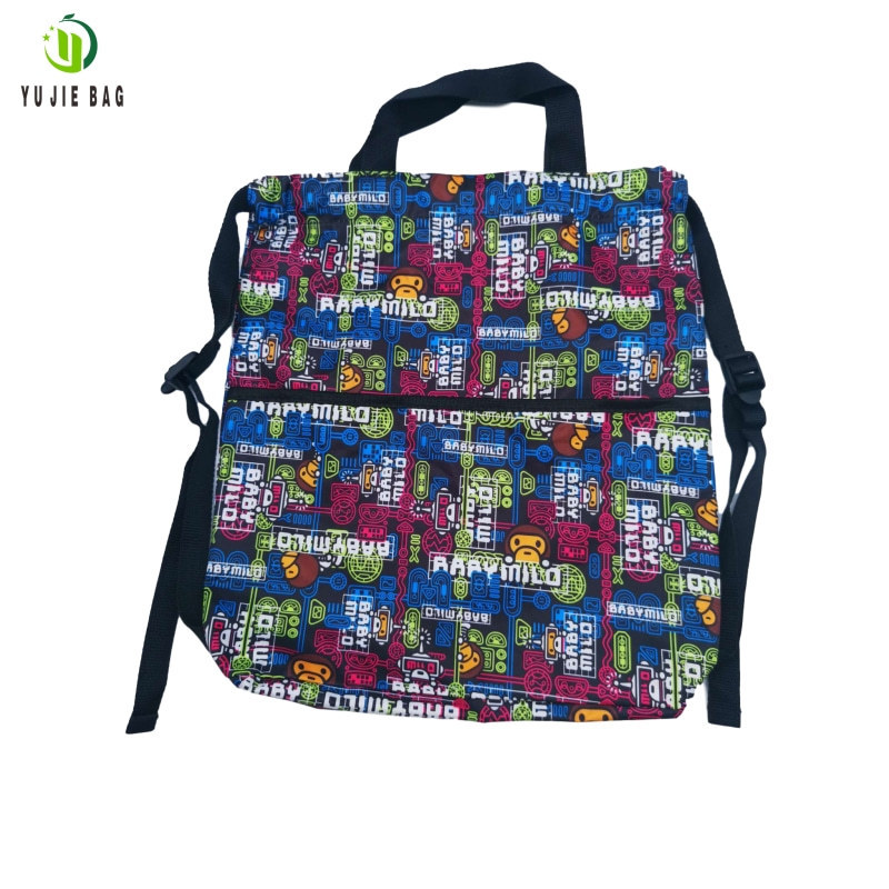 篮球运动双层手提袋帆布包户外旅游收口帆布袋居家整理抽绳收纳袋