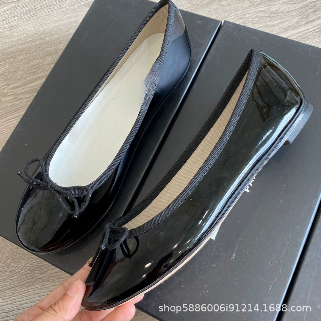 Туфли Мэри Джейн (Repetto) с круглым носом, пряжка-бантик, подошва из натуральной кожи, балетки и каблук 3 см