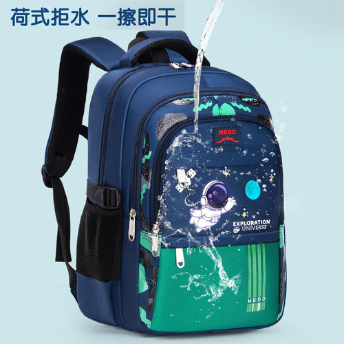 New primary school student schoolbag, load-reducing, spine-protecting, large-capacity, lightweight, water-repellent children's backpack for grades 1-3-6