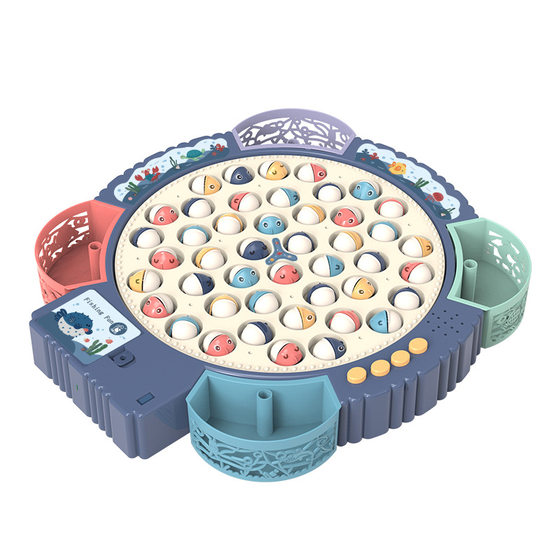 Pregnancy October Electric Rotating Magnetic Fishing Toy suit Children Music Rotating Oversized Fishing Plate Gift