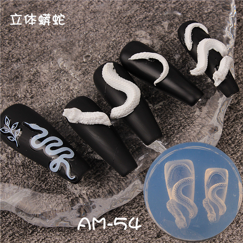 Serpiente de dragón uñas moldes de silicona congelado simple arco mariposa nacional de moda dragón bebé león despierto adornos de uñas abrasivos