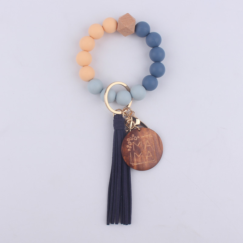 Beaded Design Retro Letter Silica Gel Beaded Mother's Day Women's Keychain