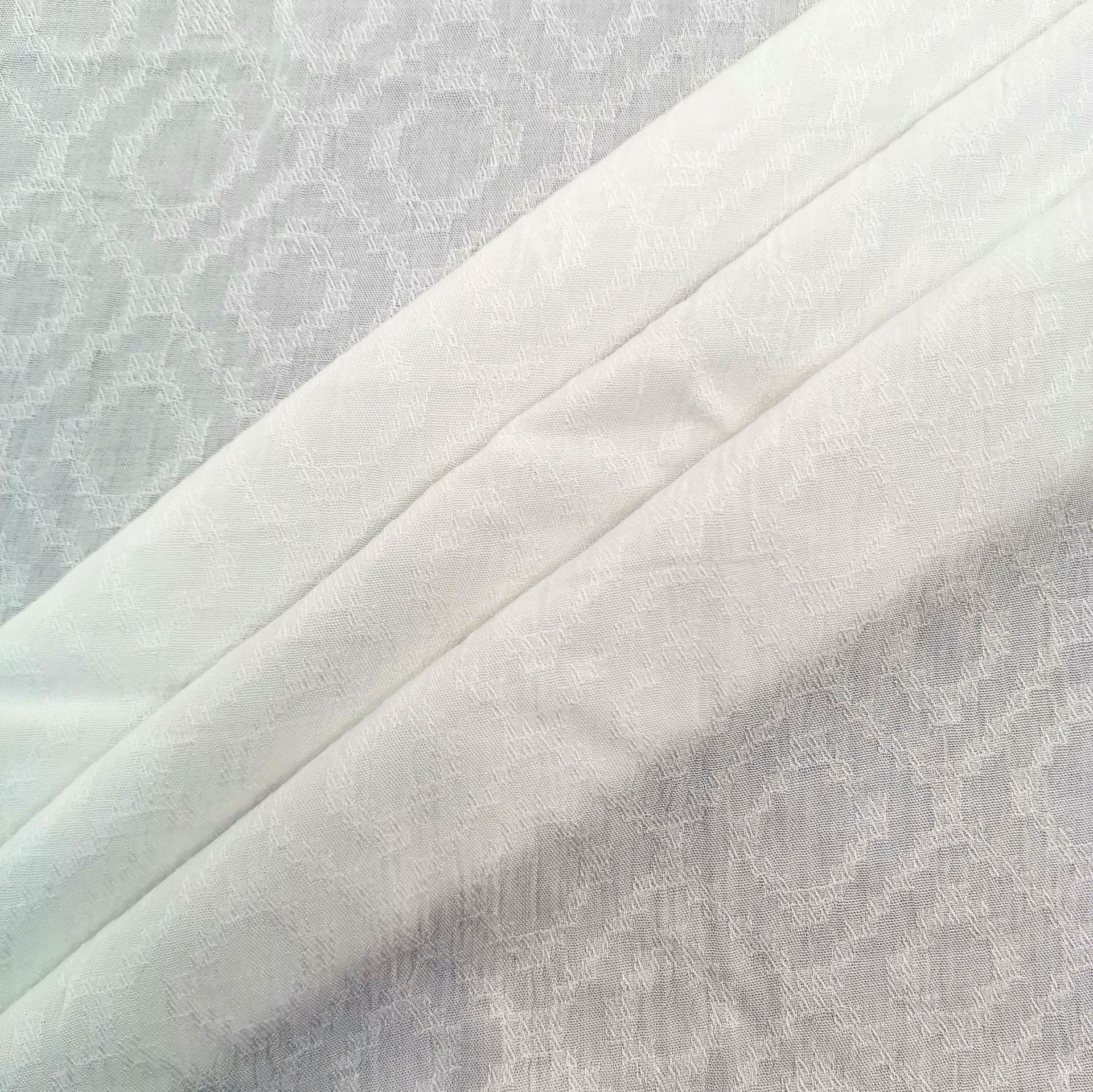 人棉菱形格提花面料粘胶棉绸提花衬衫连衣裙睡衣夏季面料 SS18620