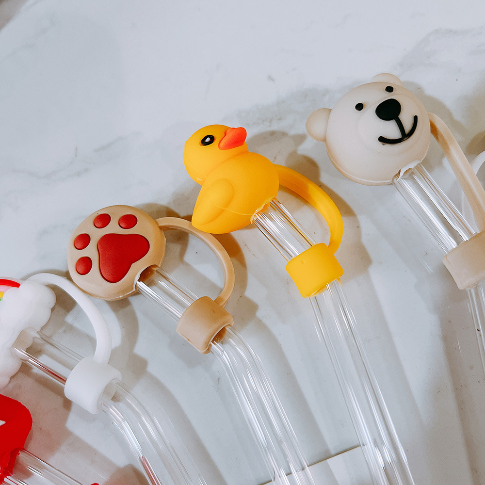 20g Weight Straw Decorative Cap Kitchen and drinking utensils 1 Piece Quantity Daily Occasion Silica Gel Material Christmas Festival Santa Claus, Fruit Pattern Cute Style Christmas Cute Santa Claus Fruit Silica Gel Straw Decorative Cap 1 Piece 1