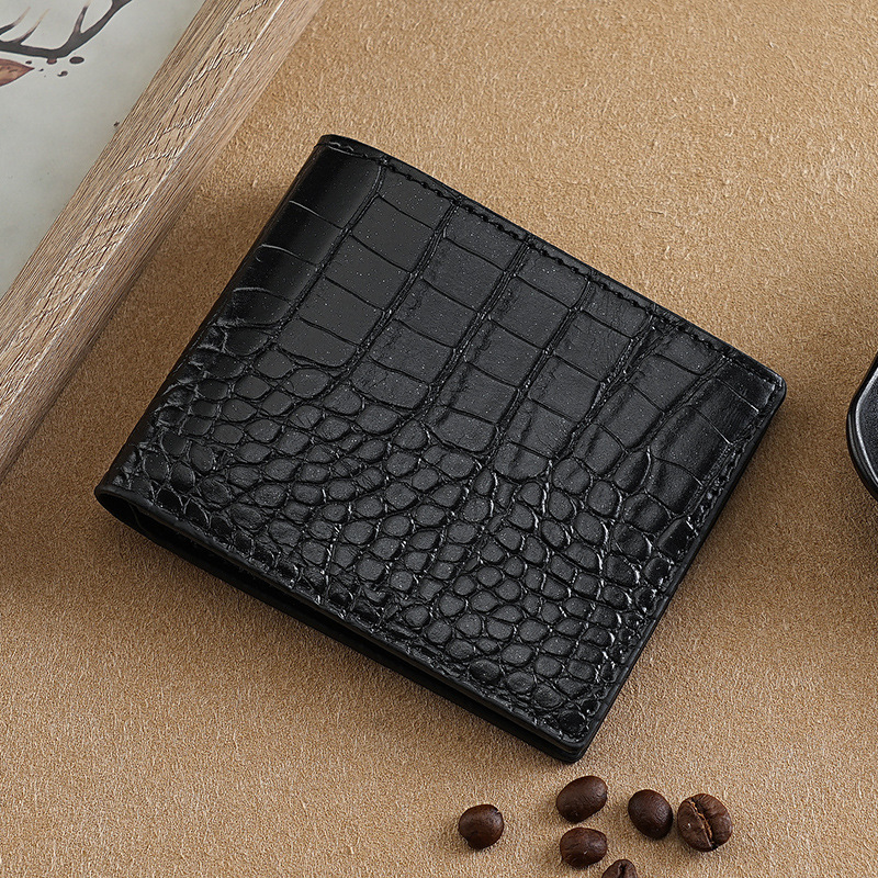 Cross-border Crocodile Pattern Fashion Two-fold Wallet Foreign Trade Men's Short Business Ticket Clip Simple Wallet Wallet
