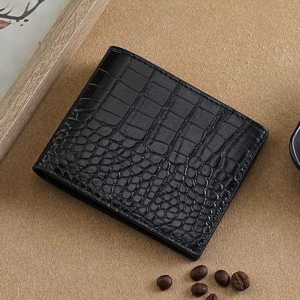 Cross-border Crocodile Pattern Fashion Two-fold Wallet Foreign Trade Men's Short Business Ticket Clip Simple Wallet Wallet