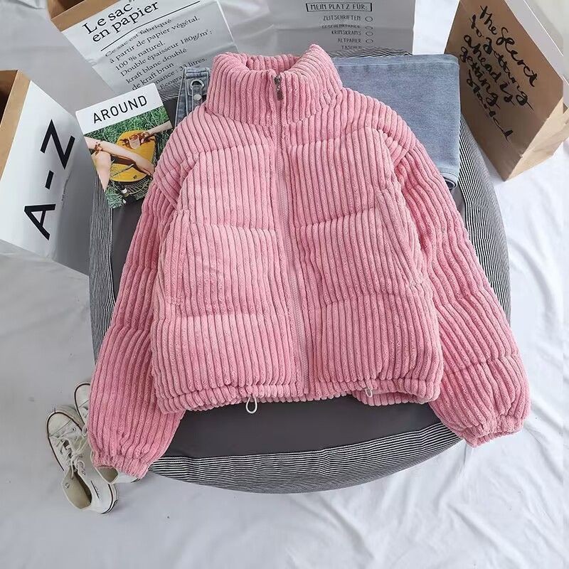 Abbigliamento da donna Giacca in velluto a coste di cotone per donna stile corto piccolo studente cappotto invernale moda giacca imbottita in cotone pane largo_voghion.com