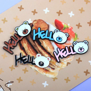 工厂现货一件代发小熊HELL字牌diy洞洞鞋手机壳钥匙扣挂件装饰