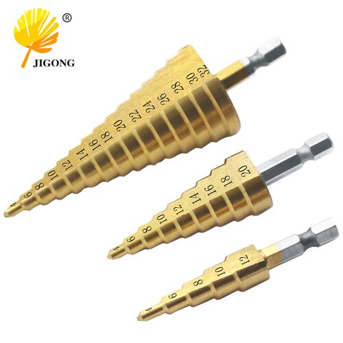 4241 material hexagonal handle step drill pagoda drill bit twist drill bit wood board hole opener single/set optional