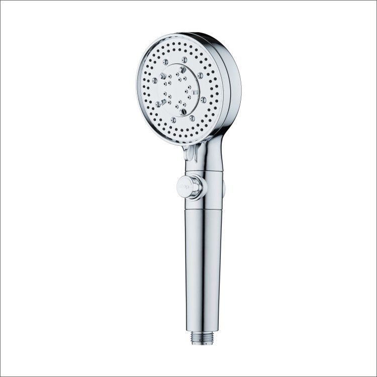New three-gear water stop shower head supercharged water-saving electroplating black matte handheld nozzle 12cm shower head