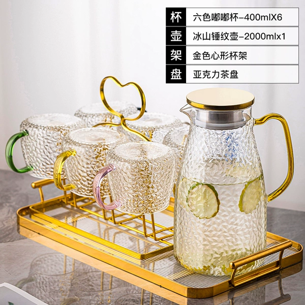 6-color Dudu cup + heart-shaped cup holder + iceberg hammer pattern pot + acrylic tea tray ⚑⚑