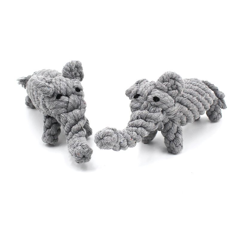 Juguetes de cordón para perros, lindos cordones de algodón trenzados, elefantes dorados, molares resistentes a la mordida, juguetes para perros de entrenamiento para mascotas